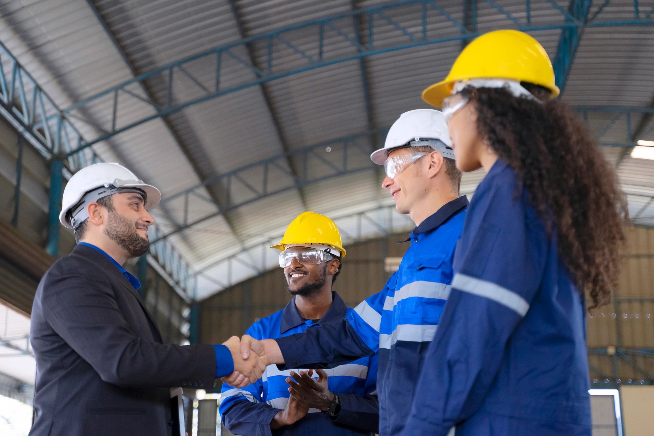 Operations professionals working in an industrial environment